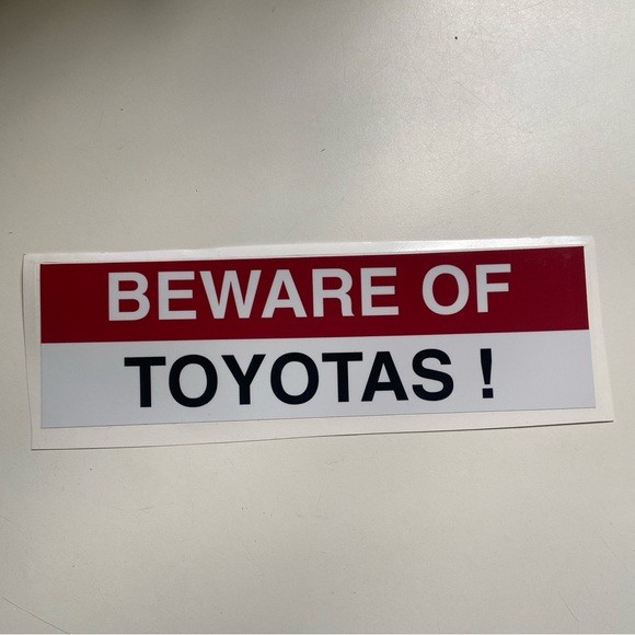2x Beware of Toyotas bumper stickers - Picture 3 of 4